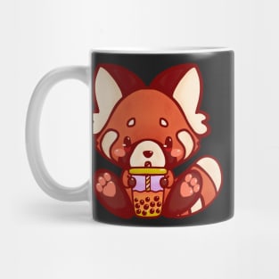 Red fox bubble tea kawaii cute adorable chibi hand painted Mug